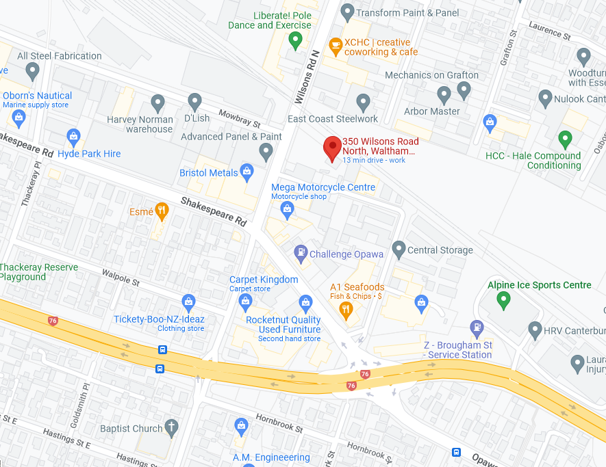 Map showing yard location